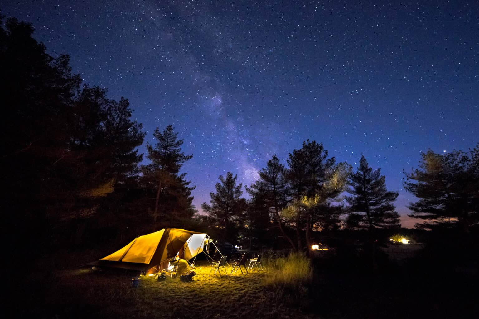 Tent at golden hour